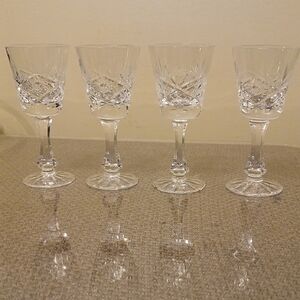 Elegant Vintage American Cut Crystal Liquor Shot Glass Set Of 4